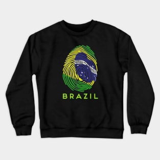 Brazil Flag Fingerprint Crewneck Sweatshirt